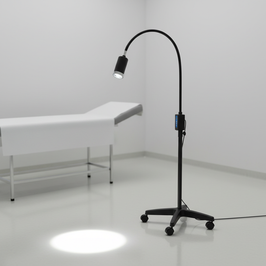 LED examination lamp in clinical setting